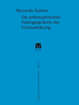 cover image of Die philosophischen Totengespräche der Frühaufklärung